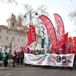 Empleados públicos durante sus protestas por Valladolid