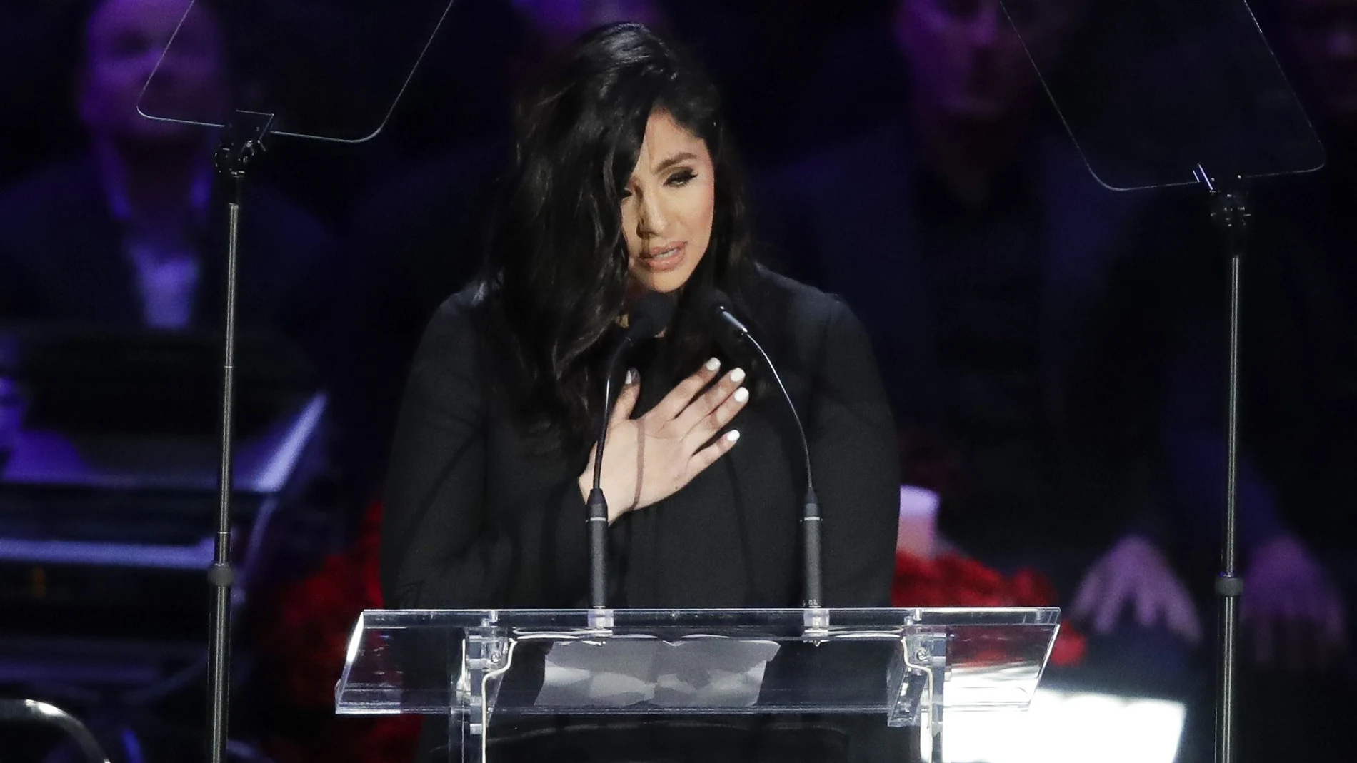 Vanessa Bryant, en el funeral de Kobe
