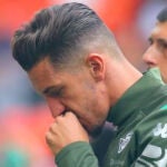 Zou Feddal con el Betis en Mestalla.