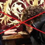 Imagen con la que el arzobispado de Madrid recomienda no realizar el besapiés al Cristo de Medinaceli