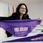 La vicepresidenta y portavoz del Gobierno Valenciano, Mónica Oltra, al inicio de la rueda de prensa tras el Pleno del Consell