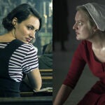 Phoebe Waller-Bridge (izda.) en «Fleabag» y Elisabeth Moss, en «El cuento de la criada»