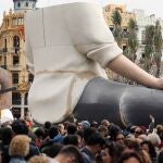 Un gran número de personas ayer antes de la mascletá