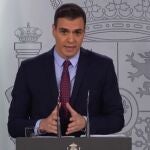 Pedro Sánchez, durante su comparecencia