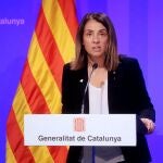 GRAF6895. BARCELONA, 14/03/2020.- La portavoz del gobierno catalán, Meritxell Budó (en la foto), durante la rueda de prensa ofrecida este sábado en Barcelona junto al conseller de Interior, Miquel Buch, en la que han criticado que Pedro Sánchez no haya respondido a su petición de confinar Cataluña. EFE/GENERALITAT DE CATALUNYA/Rubén Moreno ***SOLO USO EDITORIAL, NO VENTAS ***