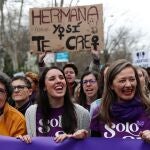 Irene Montero durante la manifestación del 8M