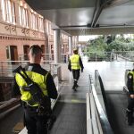 Militares de la UME en la estación de Atocha de Madrid