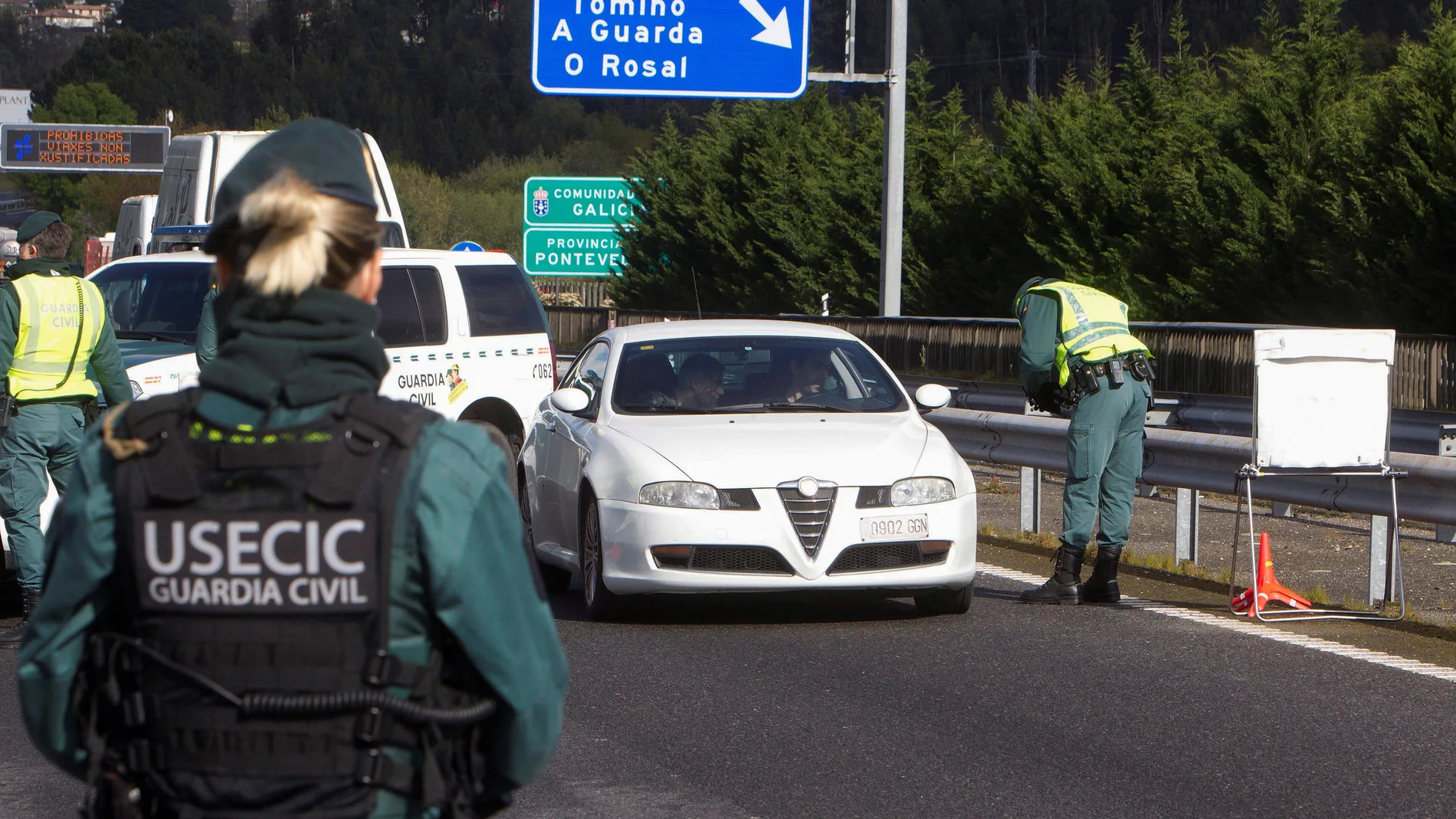 Controles en la frontera de España y Portugal