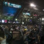 Spectators walk in the Foro Sol during the Vive Latino music festival in Mexico City, Sunday, March 15, 2020. The two-day rock festival is one of the most important and longest running of Mexico. (AP Photo/Christian Palma)