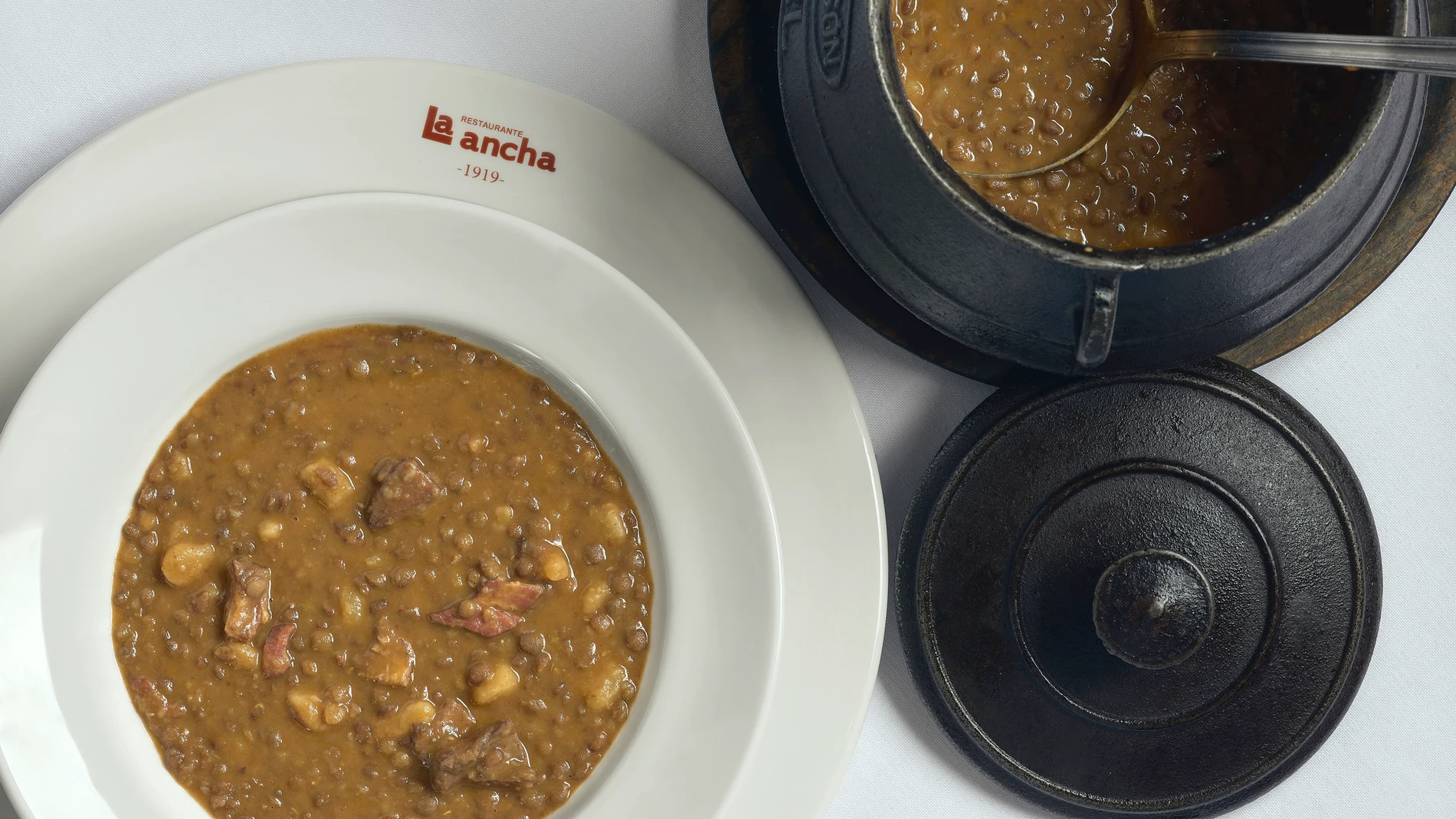 Estas son las lentejas estofadas que Nino Redruello sirve a sus comensales de los restaurantes de La Ancha