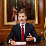 El Rey Felipe VI, durante el discurso que pronunció dos días después del 1-O