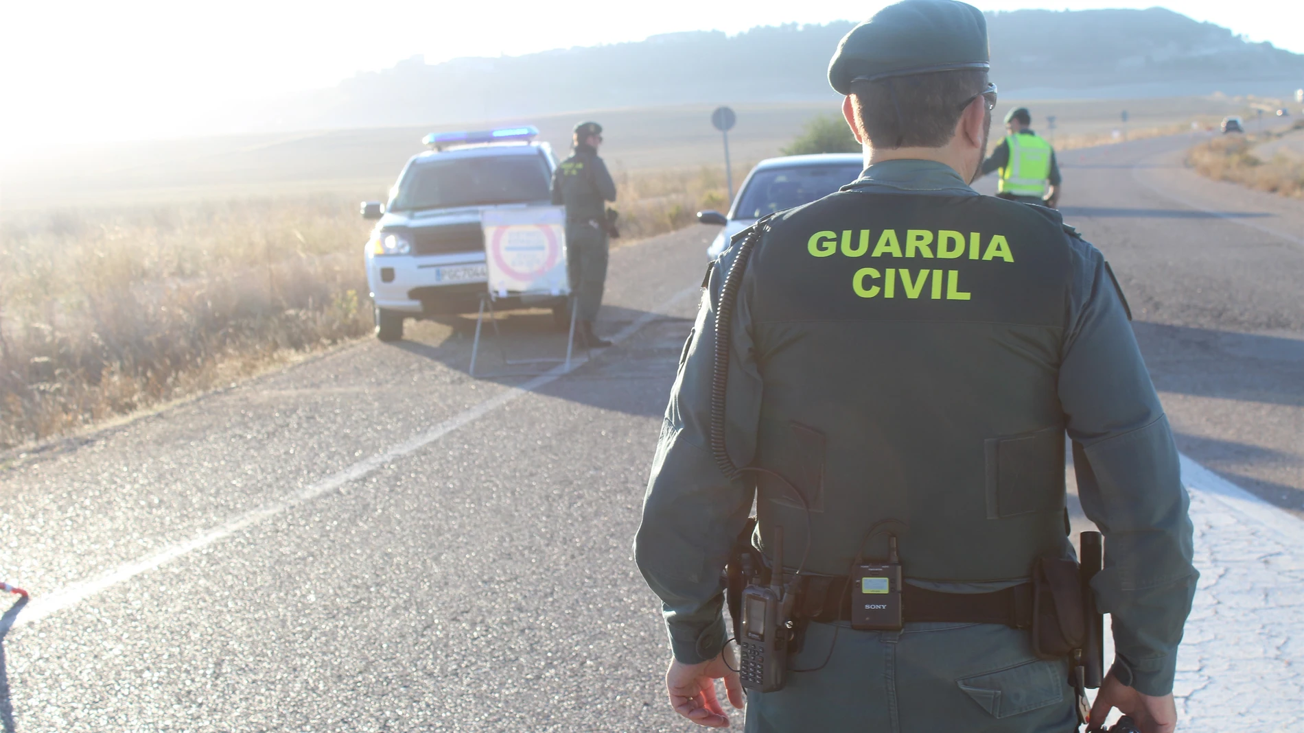 Agentes de la Guardia Civil de Valladolid en un control