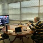El presidente del COE, Alejandro Blanco, en una de las videoconferencias cuando se estaba decidiendo el futuro de los Juegos de Tokyo