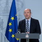 El ministro de Justicia, Juan Carlos Campo, durante su comparecencia del pasado viernes para anunciar medidas contra el coronavirus