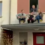 Vecinos de la localidad alemana de Bamberg se solidarizan con las víctimas italianas del coronavirus