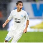 Maxime López en un partido con el Olympique de Marsella.