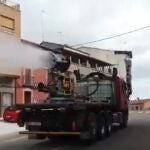 La UME ha adaptado el cañón de nieve al depósito de desinfectante