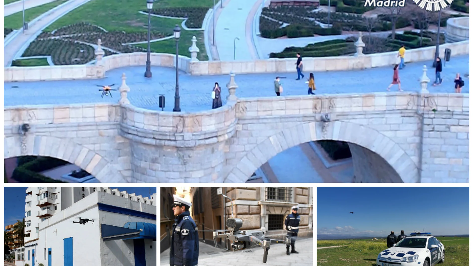 Drones de Policía Municipal de Madrid y resto de España y otros países