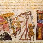Los hititas soltaban carneros infectados, los asirios envenenaban los pozos. Incluso se llegaron a utilizar los cadáveres pestilentes de guerreros lanzados al enemigo como arma para provocar la muerte por contagio, como refleja el grabado de la imagen