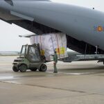 Material sanitario transportado por el Ejército del Aire