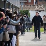 El líder de ERC, Oriol Junqueras, condenado a 13 años de cárcel por sedición y malversación en la sentencia del 'procés', en unmomento de su llegada al campus de la UVic-UCC en la localidad barcelonesa de Manresa.