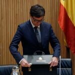 El ministro de Sanidad, Salvador Illa, a su llegada para comparecer de nuevo ante la Comisión de Sanidad del Congreso de los Diputados