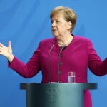 Merkel el pasado d&iacute;a 9 en una de sus &uacute;ltimas comparecencias sobre la crisis del coronavirus