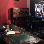 Fotografía cedida por la Generalitat del president Ximo Puig durante el Pleno del Consell celebrado por videoconferencia.EFE/ Gva /sólo uso editorial