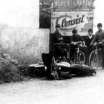 Foto retrospectiva del lugar en el que fue asesinado el guardia civil José Antonio Pardines Arcay el 7 de junio de 1968, primer agente muerto por la acción de ETA
