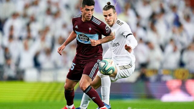 Lucas Olaza con el Celta de Vigo frente al Real Madrid.