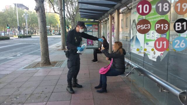 Una parada de autobús de Valladolid