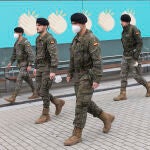 Efectivos del Ejército de Tierra en el hospital de la Feria de Madrid