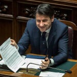 El primer ministro italiano, Giuseppe Conte, en una sesión parlamentaria el pasado martes