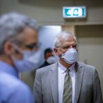 El Alto Representante, Josep Borrell, tras una reunión con los ministros de Exteriores de la UE