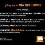 Cartel que anima a sumarse al Día del Libro desde casa en el municipio vallisoletano de Arroyo de la Encomienda