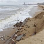 El temporal en Badalona (Barcelona) deja al descubierto antiguas edificaciones en la playa de la Barca MariaAYUNTAMIENTO DE BADALONA24/04/2020