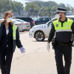 La presidenta de la Autoridad Portuaria de Huelva, Pilar Miranda, visita instalaciones del Puerto onubense
