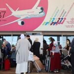 Fotografía del pasado 7 de mayo de 2020, del grupo de españoles que estaban a punto de ser repatriados en el Aeropuerto de Casablanca