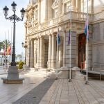 Izado de banderas LGTBI a media asta en Cartagena
