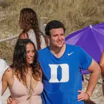 Alex Lequio Obregon and Carolina Monje on holidays in Formentera on Friday, 19 July 2019