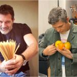 Antonio Banderas y Alejandro Sanz anunciando su colaboración en redes sociales con la iniciativa "Ningún hogar sin alimentos"