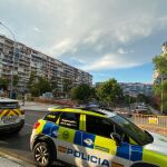 Aspecto que presentaba esta tarde la plaza Príncipes de España, en Alcorcón