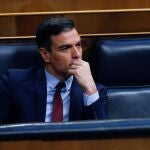 Pedro Sánchez durante el debate del estado de alarma en el Congreso