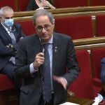 El presidente del Govern, Quim Torra, en el pleno del Parlament del 21 de mayo.EUROPA PRESS21/05/2020