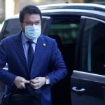 El vicepresidente de la Generalitat, Pere Aragonés, a su llegada al Parlament la semana pasada.