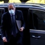El presidente de la Generalitat, Quim Torra, a su llegada al Parlament