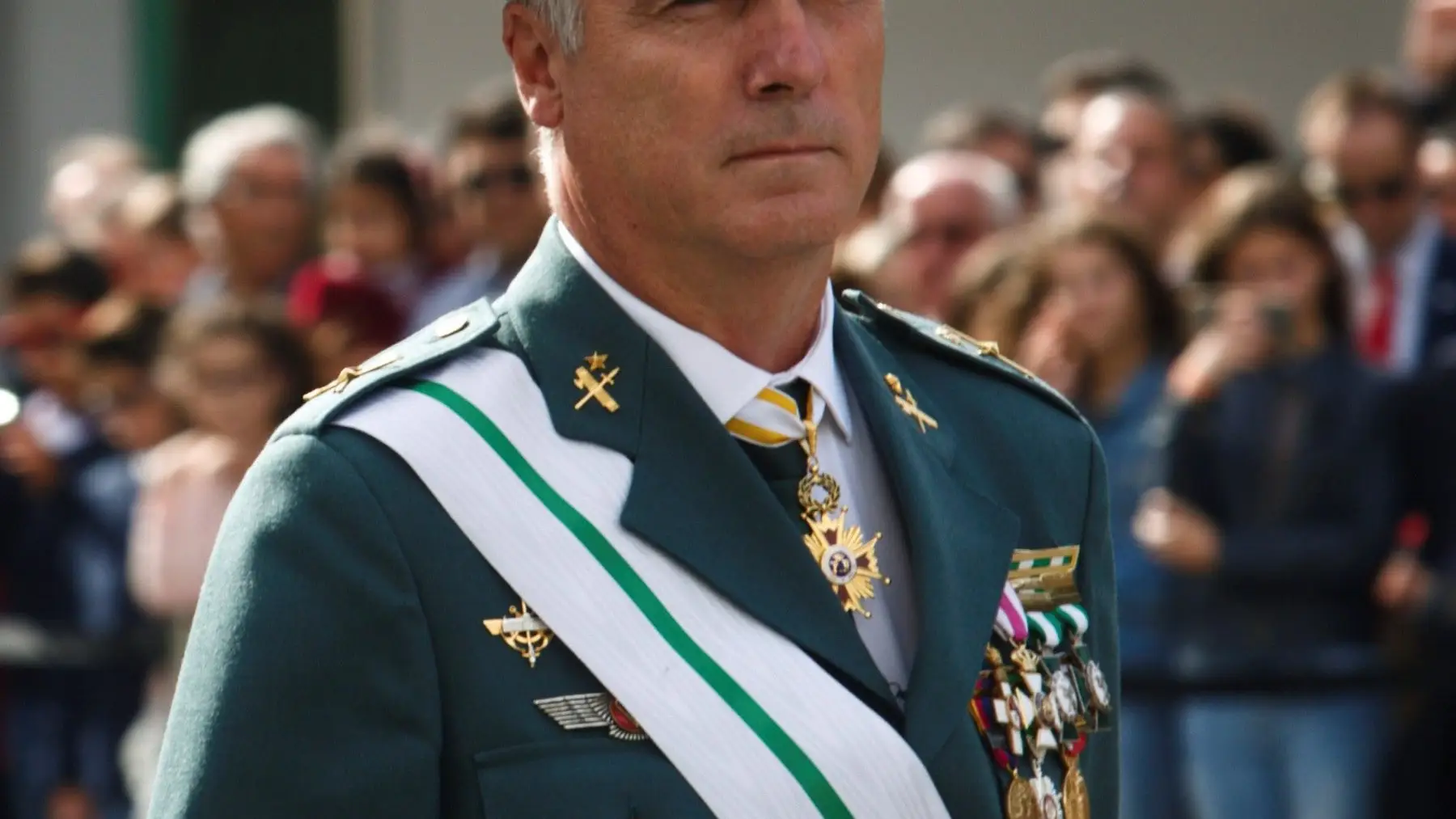 Fotografía de archivo fechada el 12 de octubre de 2018 del entonces general jefe de la 11 Zona de la Guardia Civil, Félix Blázquez. EFE/ David Aguilar
