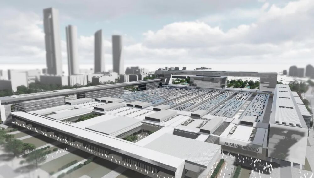 Una de las maaquetas que recrean la posible futura estación