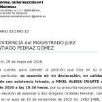 Citaci&oacute;n para declarar como presunto responsable del asesinato de Gregorio Ord&oacute;&ntilde;ez