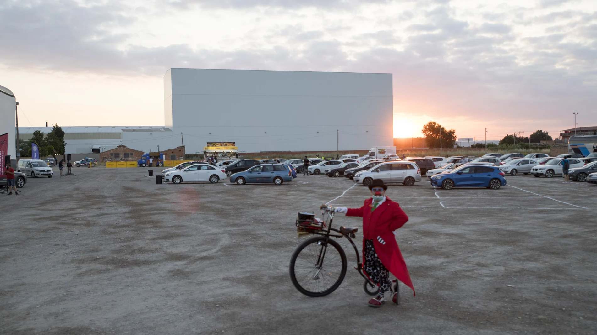 El espacio preparado para ver la película en los nuevos autocines